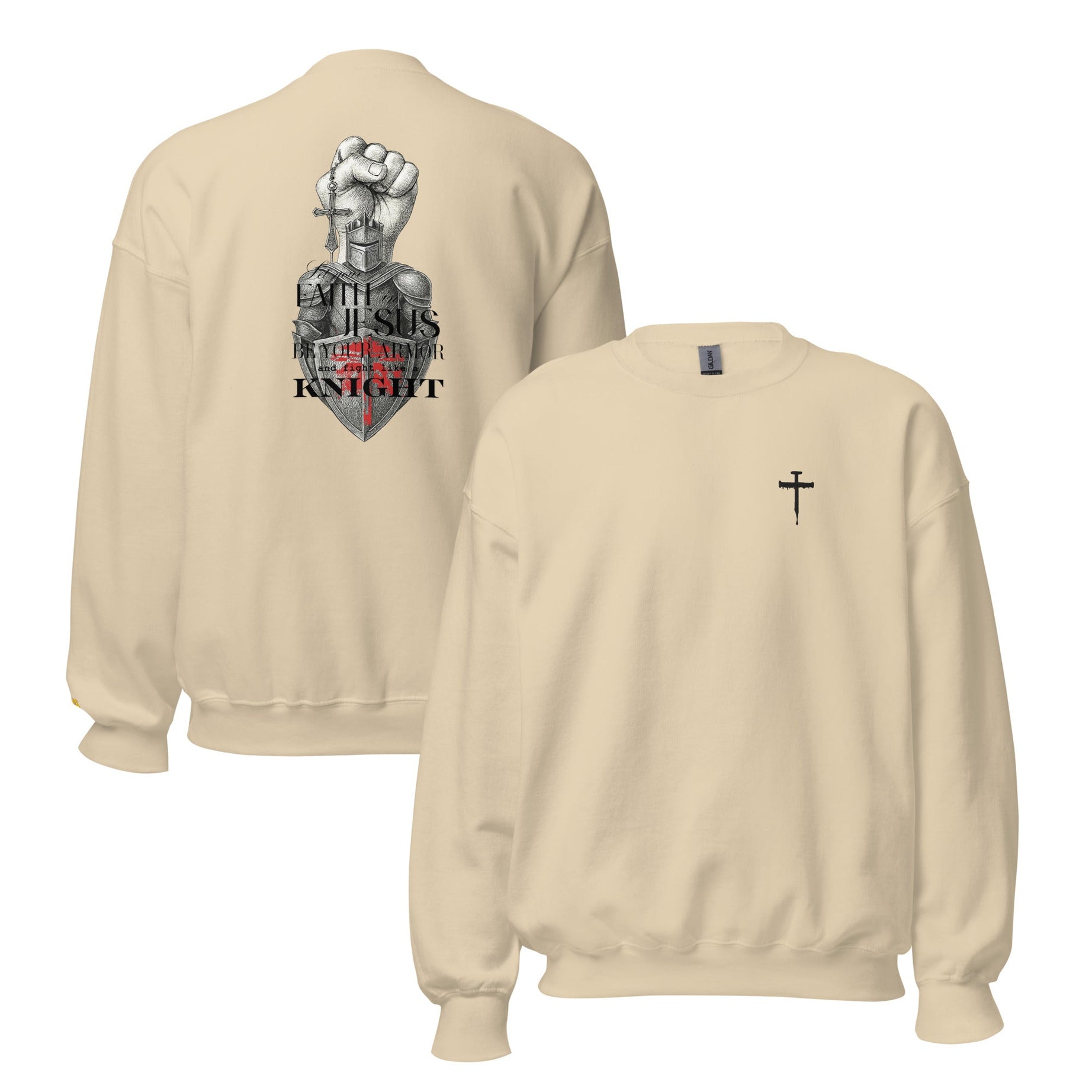 Unisex Crew Neck Sweatshirt - Light (Be Your Armor) - Sand / S