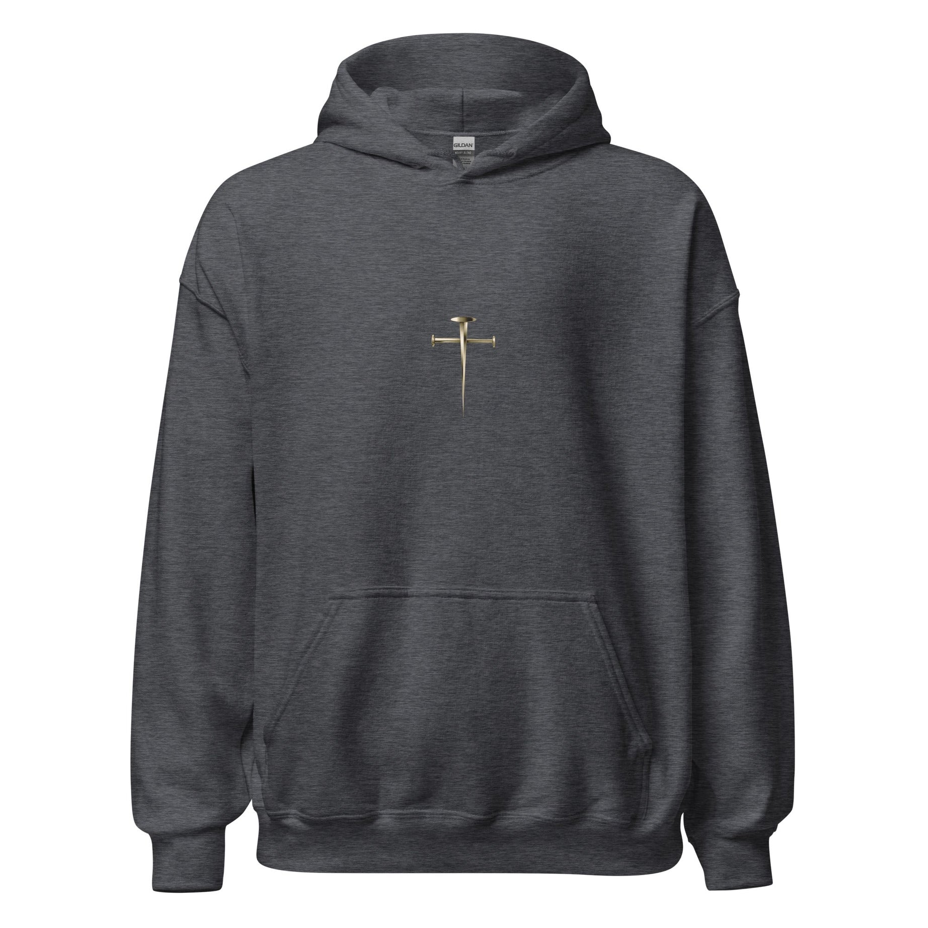 Unisex Heavy Blend Hoodie (Cross of Jesus) - Dark Heather / S - Hoodies