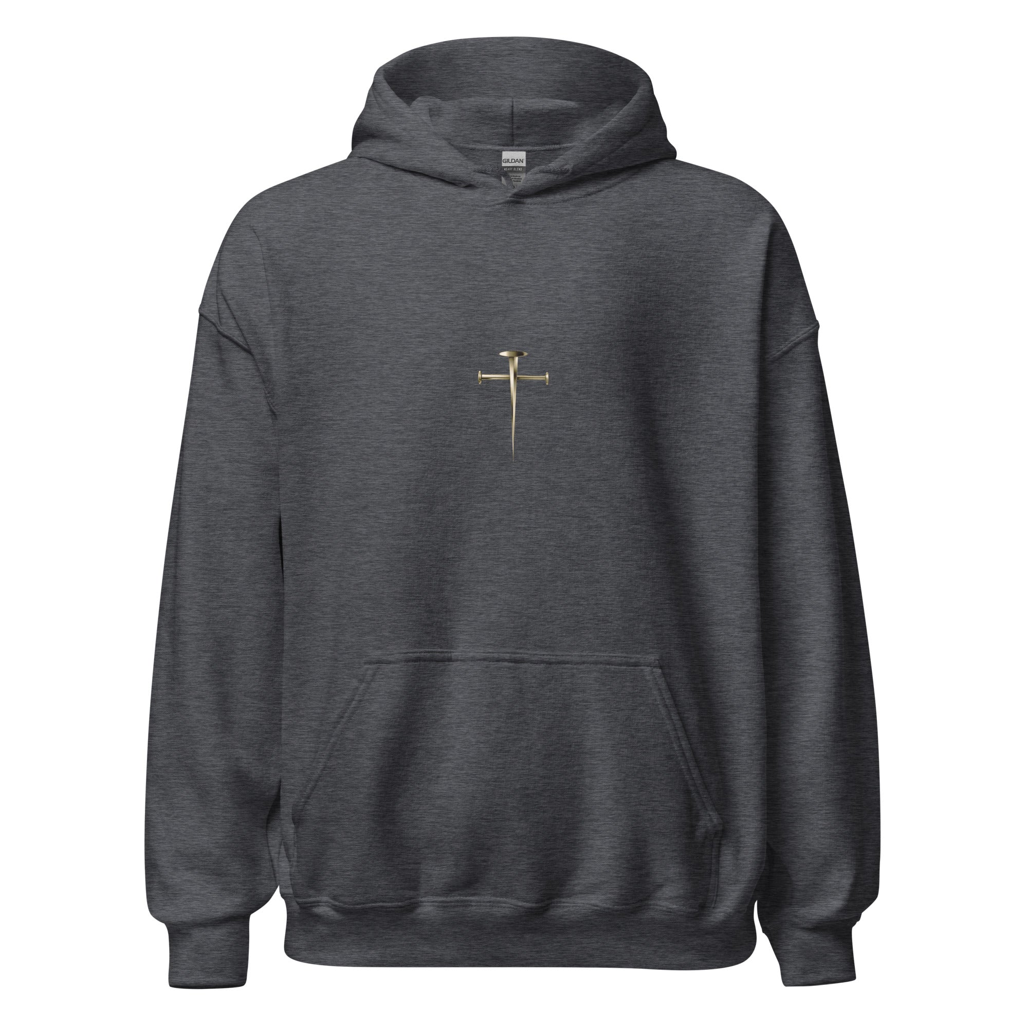 Unisex Heavy Blend Hoodie (Cross of Jesus) - Dark Heather / S - Hoodies